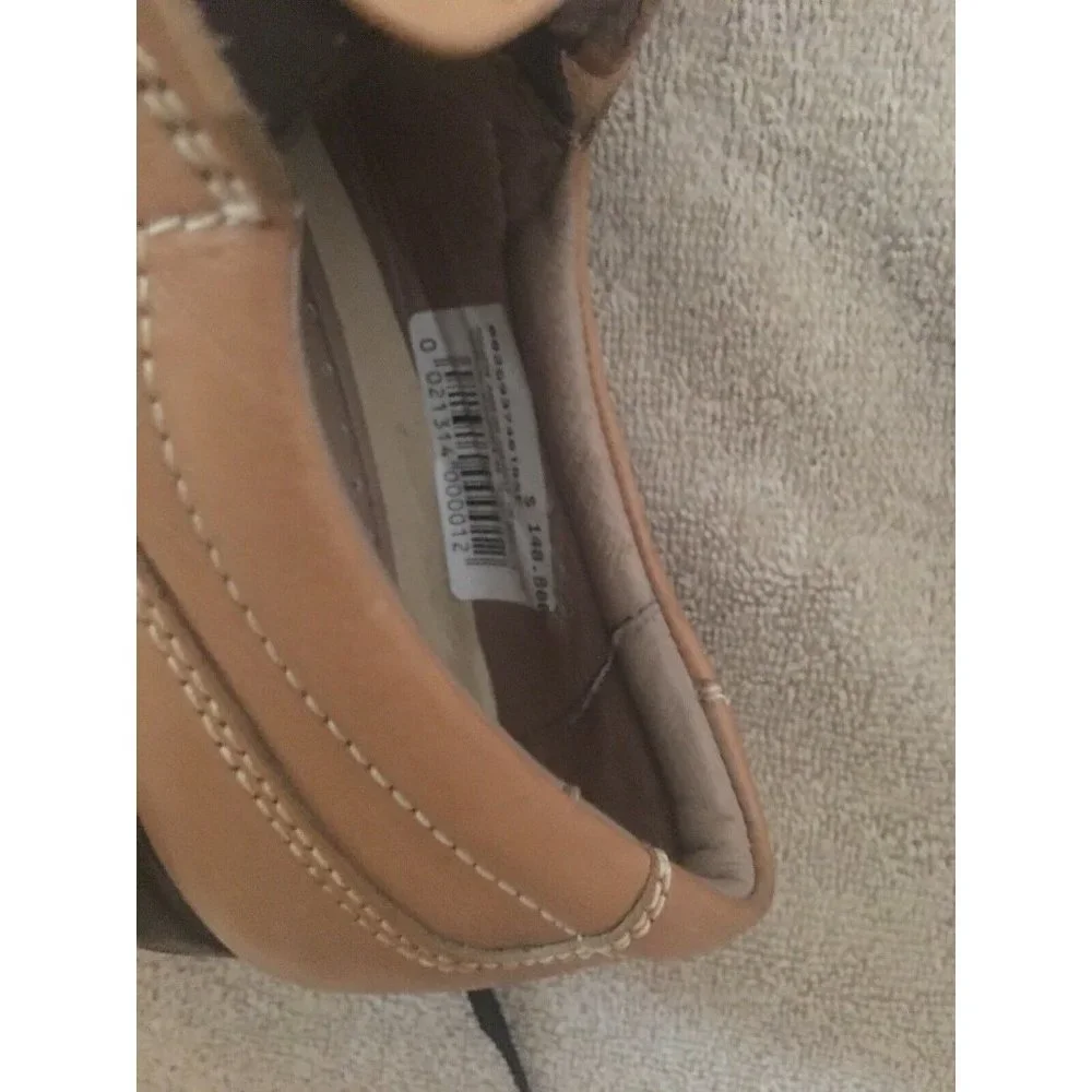 New Massimo Castello Shoes‎ Mocacin Loafers Tan Sz 10 Maroon Msrp $148